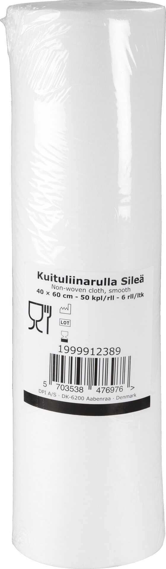 Kuituliinarulla 40x60cm valkoinen 50kpl elintarvikehyväksytty Sileä