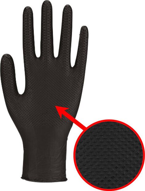 Thor Power Grip nitriilikäsine 50kpl (vahva) Musta