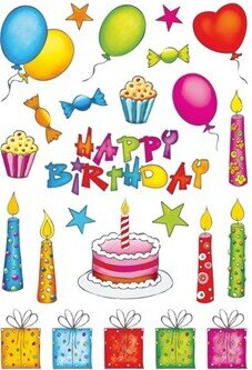 Tarra-arkkit Syntymäpäivä glitter