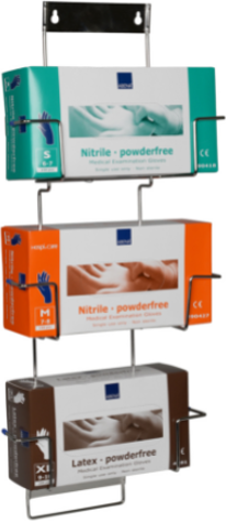 Flexi rack käsineteline rasialle ruostumaton teräs 3:lle käsinerasialle