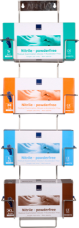 Flexi rack käsineteline rasialle ruostumaton teräs 4:lle käsinerasialle