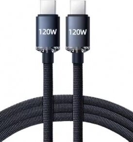 Usb-C uros - Usb-C uros lataus- ja tiedonsiirtokaapeli 6A latausvirta / max. 120w latausteho, pituus 1m.