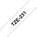 Tarvikekasetti TZe-231 12mm valkoinen/musta 8m.