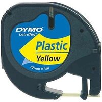Teippi Dymo Letratag 91222 12mmx4m keltainen/musta