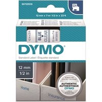 Tarrakasetti Dymo D1 S0720510 12mm kirkas/sininen