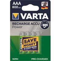 Akkuparisto Varta Recharge Accu AAA HR03 800 mAh 4kpl