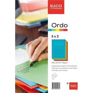 Paperi kansio Elco Ordo Classico 5 värilajitelma /10 kpl