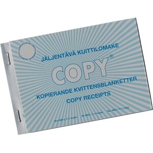 Kuittilomake 600L A6 vaaka/50+50 suomi / ruotsi / englanti