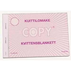 Kuittilomake 600 A6 vaaka/100 su/ru/eng
