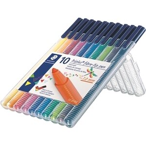 Kuitukärkikynä Stedler Triplus Color 10 väriä