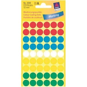 Etiketti Avery 3088 12/270 pyöreä värilajitelma