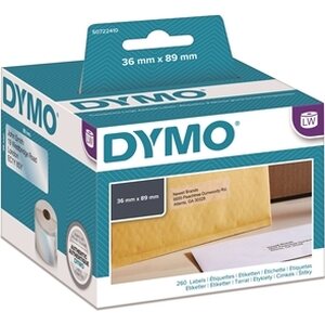 Tarra Dymo LW 89x36mm osoite/260 muovi pysyvä liima