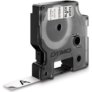 Tarrakasetti Dymo D1 kestotarra 12mm valkoinen/musta