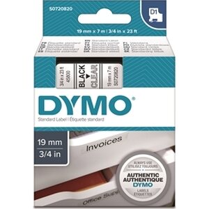 Tarrakasetti Dymo D1 45800 19mm kirkas/musta