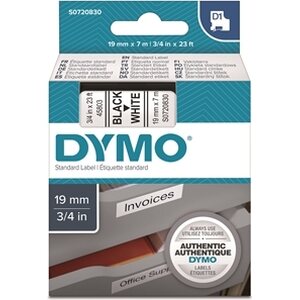 Tarrakasetti Dymo D1 45803 19mm valkoinen/musta