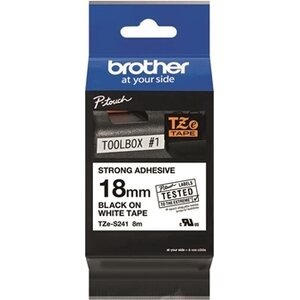 Tarrakasetti Brother TZe-S241 18mm valkoinen/musta