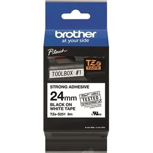 Tarrakasetti Brother TZe-S251 24mm valkoinen/musta