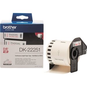Tarrarulla Brother DK-22251 62mm/15,2 m musta ja punainen