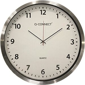 Seinäkello Q-C 60 cm hopea