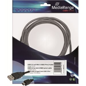 USB-kaapeli USB ja mini-USB 1,5m musta