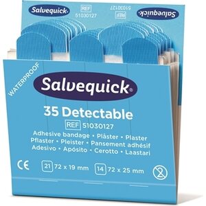 Muovilaastari Salvequick sininen 35 kpl (72x19 ja 72x25 mm)