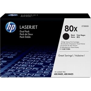 Värikasetti HP 80x CF280xD HP Pro 400 M401 musta dual pack/2