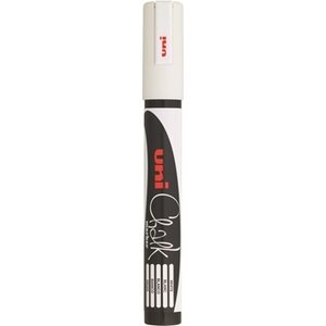 Lasi/liitutaulukynä Uni Chalk Marker PWE-5M pyöreä valkoinen 4kpl