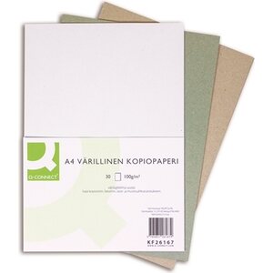 Kopiopaperi Q-C A4 100g valk.pastellivih.vaalean ruskea 10arkkia/väri