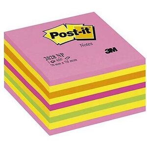 Viestilappukuutio Post-it 2028 76x76mm neonpunainen