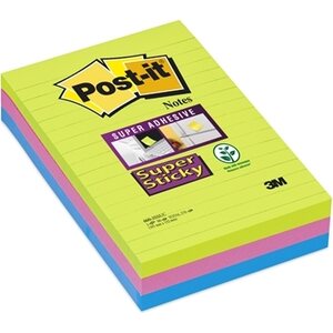 Viestilappu Super Sticky 101x152 viivat ultra /3 kpl