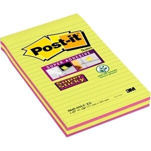Viestilappu Super Sticky 125x200 viivat ultra /4 kpl