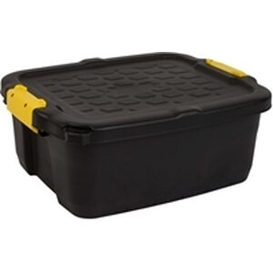 Varastolaatikko Strata Heavy Duty kannella 24l musta