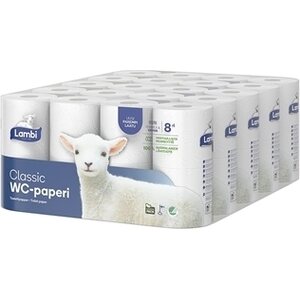 WC-paperi Lambi valkoinen 3-krs 8 rullaa
