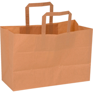 Paperikassi kantokahvoilla matala 21L 32x22x26cm ruskea 175kpl