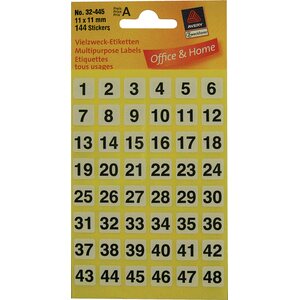 Etiketti Avery 32445 11x11mm numerot 00-99