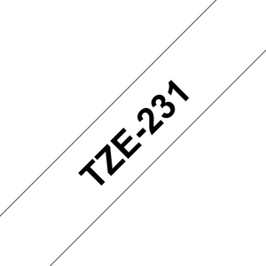 Tarvikekasetti TZe-231 12mm valkoinen/musta 8m.