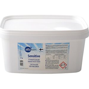 Sensitive pyykinpesujauhe 10kg kirjo-ja valkopyykille