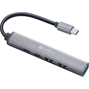 USB-C hub 3 kpl USB-A ja 2 usb-C porttia