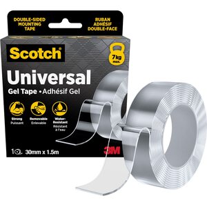 Scotch-geeliteippi kaksipuolinen läpinäkyvä 30mm x 1,5m