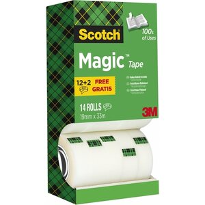 Teippi Scotch Magic 810 19mmx33m/14 rullaa hyllypakkaus