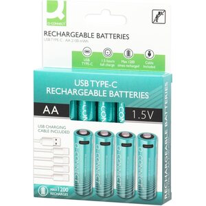 Q-C Usb-C ladattava akku AA 4 kpl