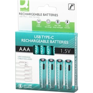 Q-C Usb-C ladattava akku AAA 4 kpl