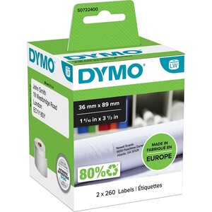 Tarra Dymo LW 89x36mm osoite iso 2rl x 260kpl