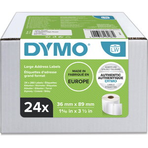 Tarra Dymo LW 36x89mm osoite iso 24rl x 260kpl