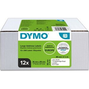 Tarra Dymo LW 36x89mm osoite iso 12rl x 260kpl