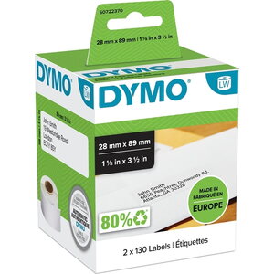 Tarra Dymo LW 89x28mm osoite pieni 2rl x 130kpl