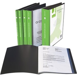 Kokoojakansio Q-C A4 PP 20-taskua etutasku musta