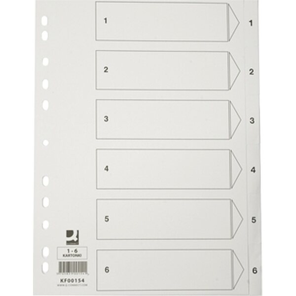 Hakemisto/Välilehti Q-C A4 1-6 kartonki valkoinen