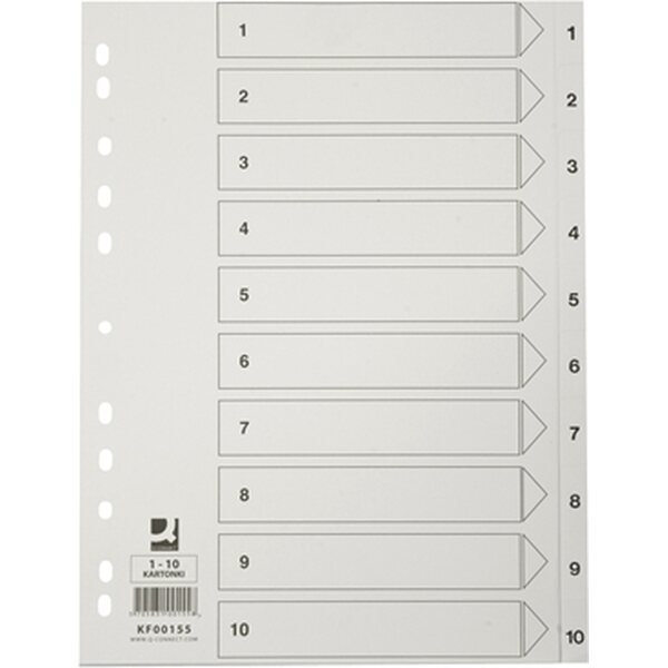 Hakemisto/Välilehti Q-C A4 1-10 kartonki valkoinen