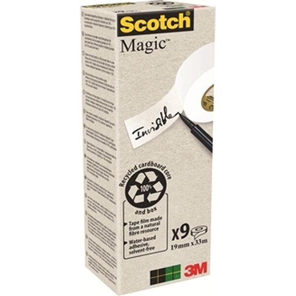 Teippi Scotch Magic 900 Eko 19mmx33m/9 kpl paketti